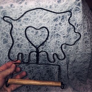 Black and Brown Wall Decor Hooks with Heart Design